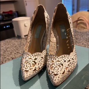 Betsy Johnson blue bottom heels